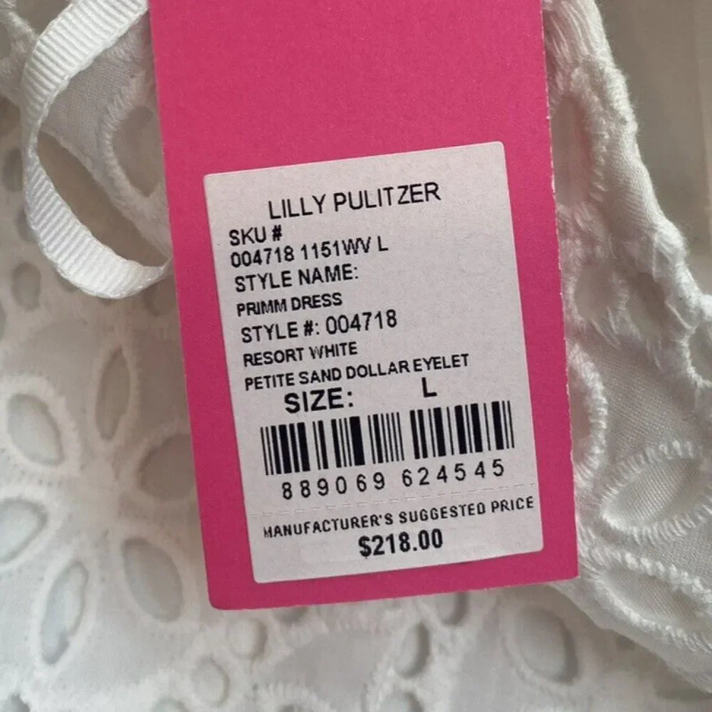 Lilly Pulitzer Dress White Size Large NWT $218 Resort Lace Embroidered Bride - Picture 8 of 11